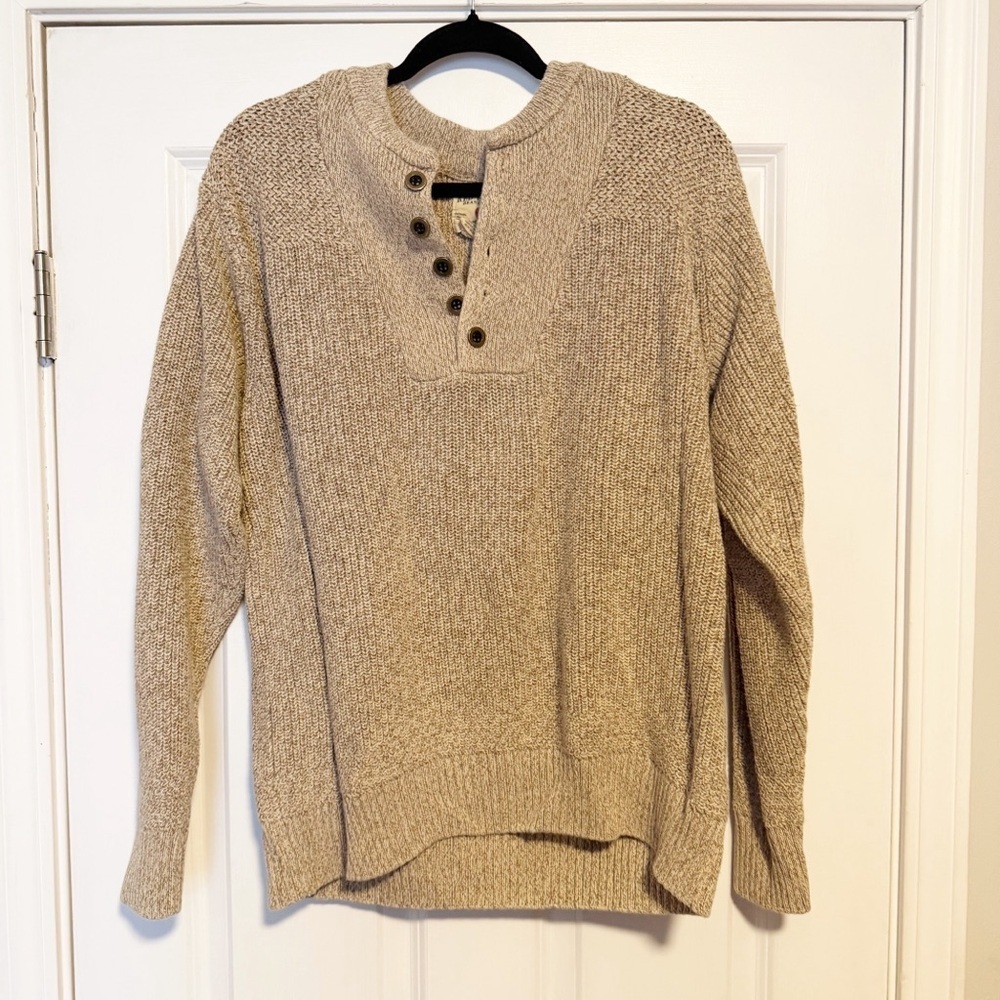 Red Head knitted grandpa style pullover sweater